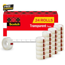 Transparent Tape, 1 Inch Core, Refills, 3/4 In. X 1,000 In., 24 Clear Tape