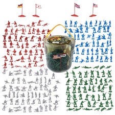 Lot of 200 Pc WWII Military Action Figures Army Men Plastic Toy Soldier Play Set