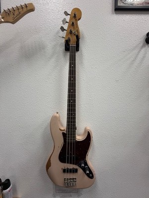 Fender 'Flea' Signature Jazz Bass Guitar w/Gig Bag. New Open Box. Shell Pink