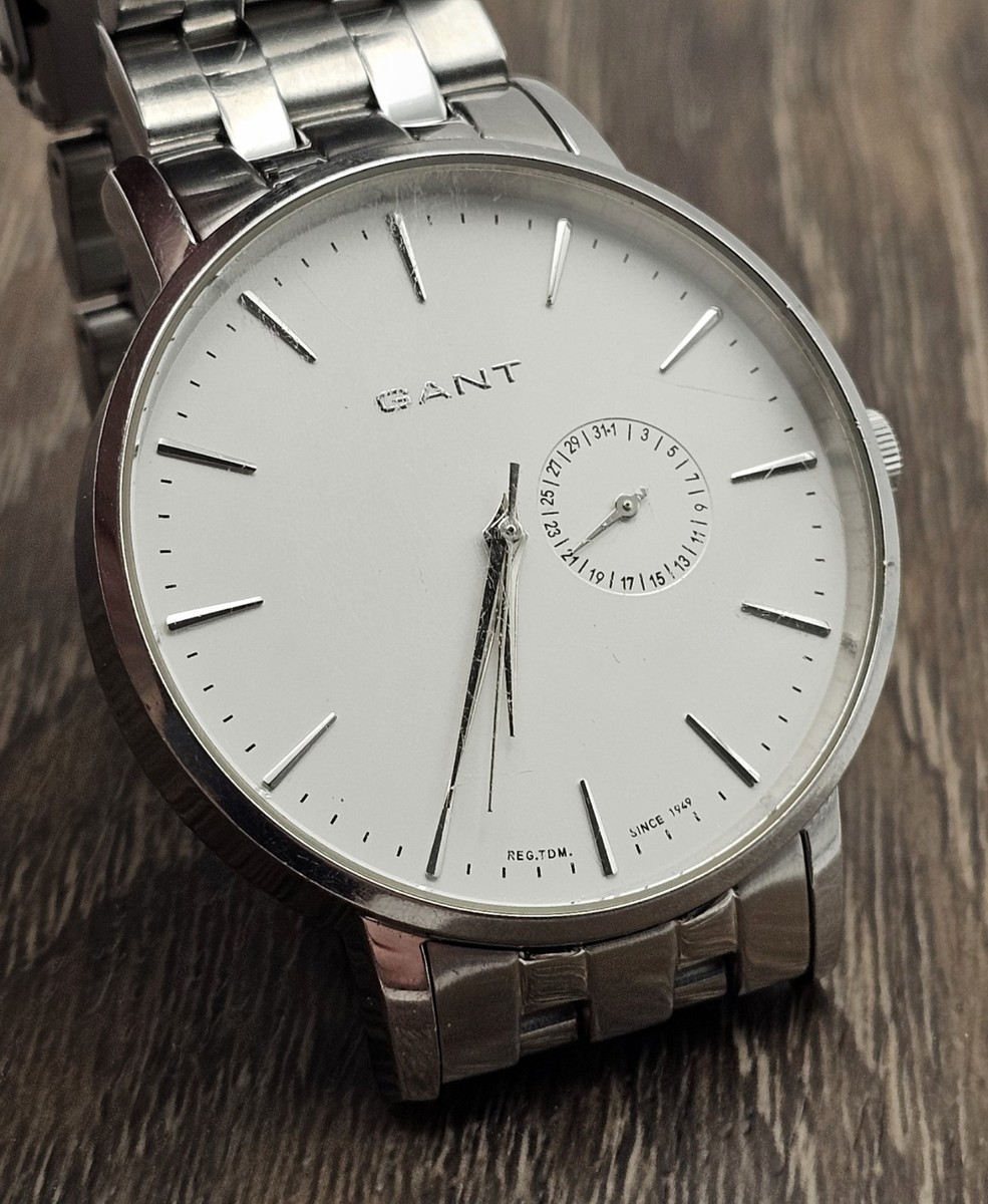 Gant Stainless Steel White Dial Mens Quartz Watch No. 1084 - 42MM View 2