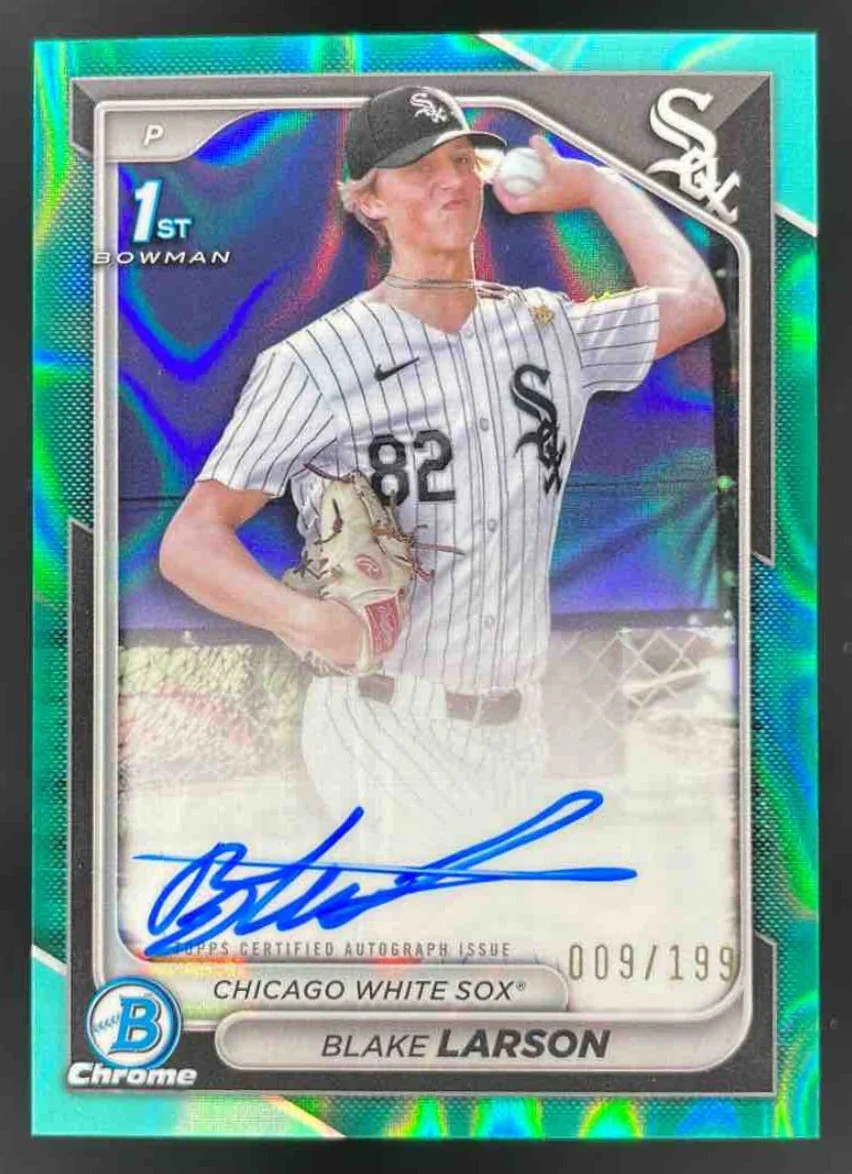 2024 Bowman Draft Chrome Aqua Lava Refractor #CPA-BL Blake Larson RC Auto /199