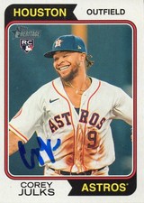 Corey Julks Houston Astros 2023 Topps Heritage Autographed Signed Rookie Card