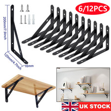 12 Pieces Shelf Brackets Heavy Duty, Wall Mounted Triangle Shelving Brackets UK