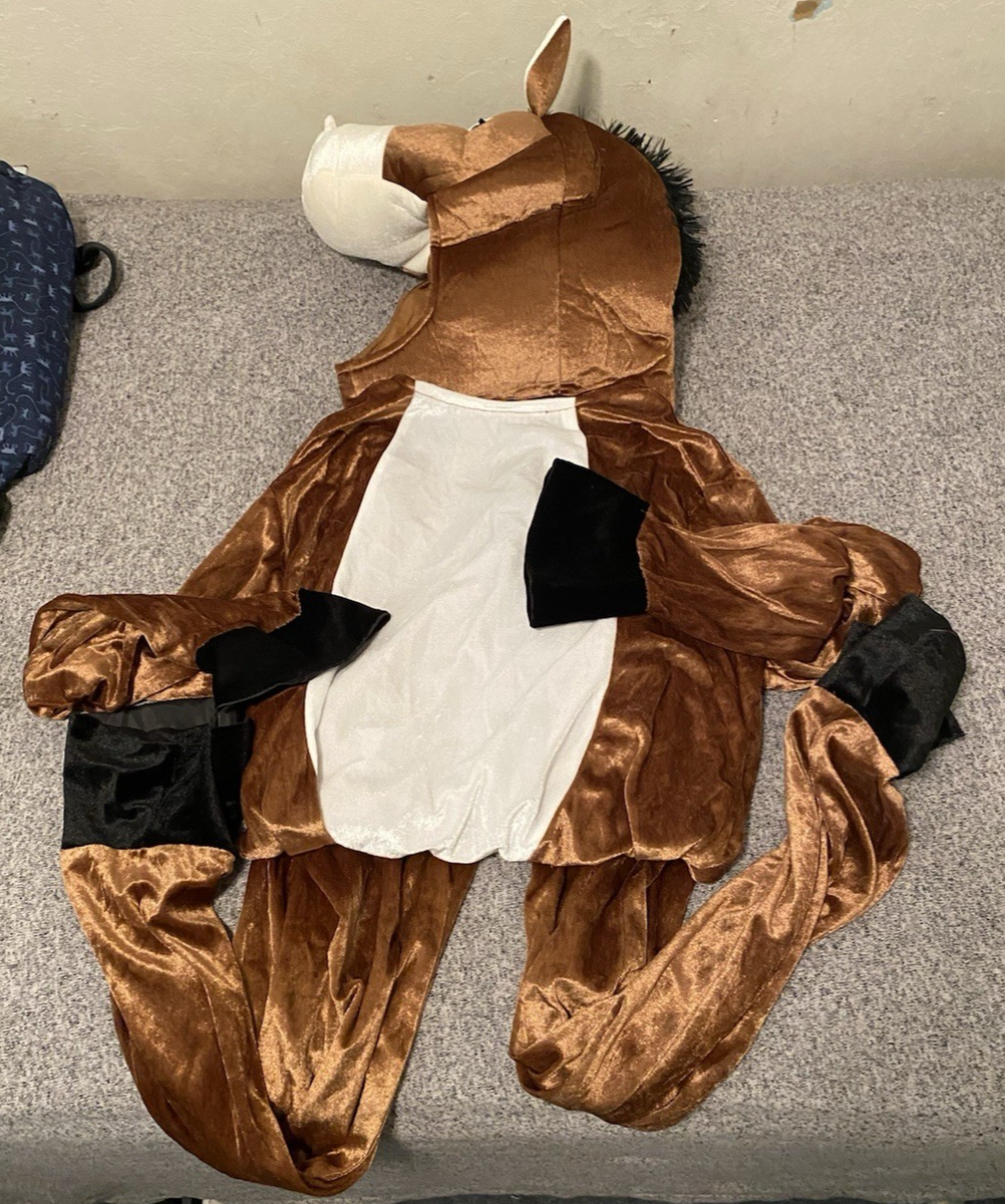 Men`s Horse Costume Adult Animal Jumpsuit Halloween Kentucky Derby