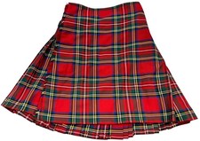 Scottish Highland Authentic Woven Tartan Kilt Size 32 Multicolor Side Buckles