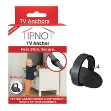 TV Anchor, No-Drill, Anti-Tip, Adhesive TV Safety Straps - Just Peel Stick ...