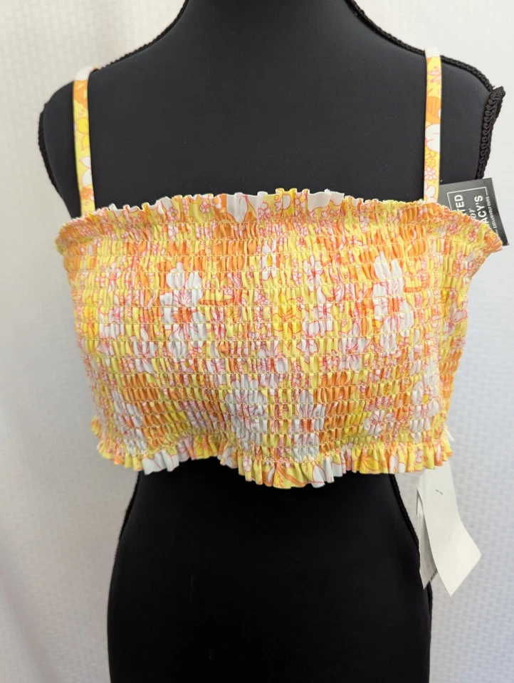 California Waves Size XL Orange Yellow Bikini Swim Top Adjustable Straps Padded - Image 4 of 4