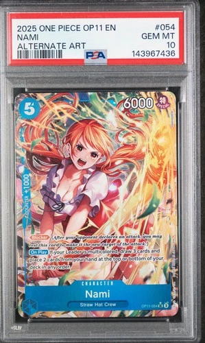 2025 One Piece OP11 Nami #054 Alternate Art PSA 10 GEM MINT English