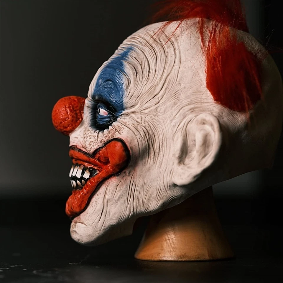 Maschera Clown Horror Realistica in Lattice – Evil Joker Funny Halloween Cosplay - Immagine 4 di 4
