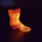 Vtg Fenton Amberina Daisy & Button Glass Boot UV Cadmium GLOWS 4.25"L Shoe