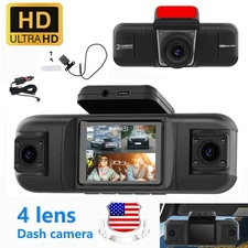 Dash Cam HD 1080p Car Four Lens Front/Rear/Inside Video Recorder Camera G-sensor