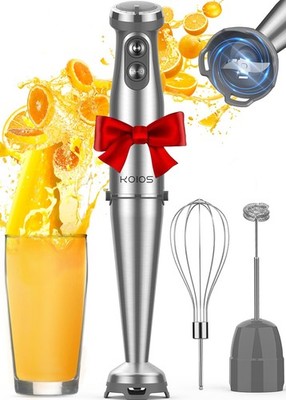 KOIOS Immersion Blender, 1000W Anti-scratch 3-in-1 Hand Silver 