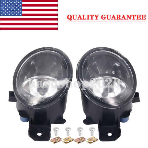 Front Bumper Fog Light Set – Halogen, Chrome Housing – For Nissan Rogue Sport 2017-2019