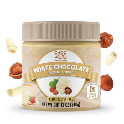 ChocZero Keto White Chocolate Hazelnut Spread - Keto Friendly, No Sugar Added,