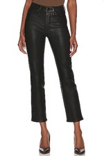 Good American Good Classic Coated Black Straight Leg Jeans Size 4/27 Stretch