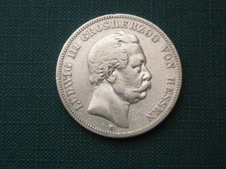 Deutsches Reich/Kaiserreich5 Mark Ludwig III Grosherzog v. Hessen 1876 Silber