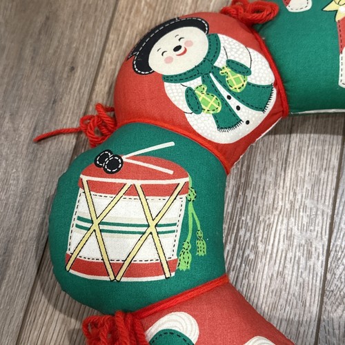 "Guirnalda de Navidad vintage hecha a mano muñeco de nieve Santa Angel soldado 14 1/4""" - Imagen 5 de 8