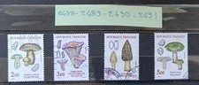 série  timbres france oblitérés année 1987  n° 2488 2489 2490 2491  champignons