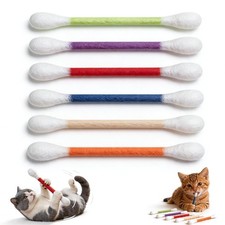 6Pack Cotton Swabs Cat Toys with Catnip, Giant Qtip Chew Sticks COLORFUL