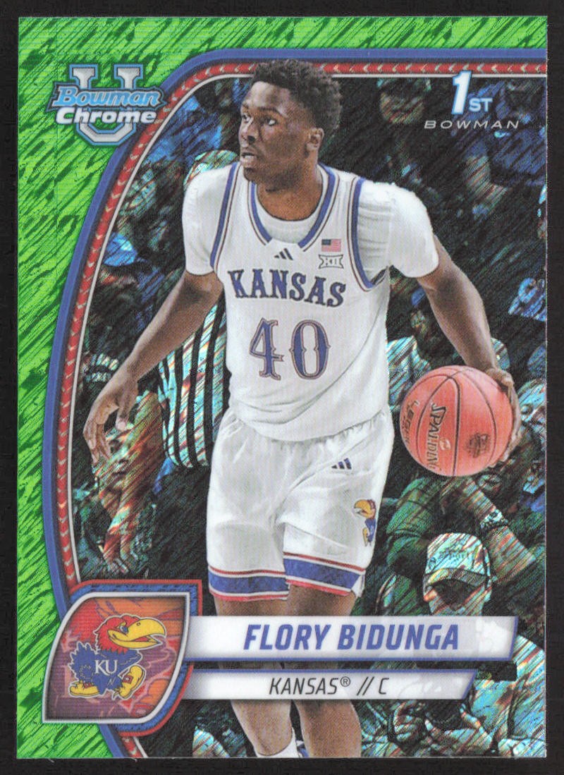 Flory Bidunga 2024-25 Bowman University Chrome Green Shimmer Refractor #24