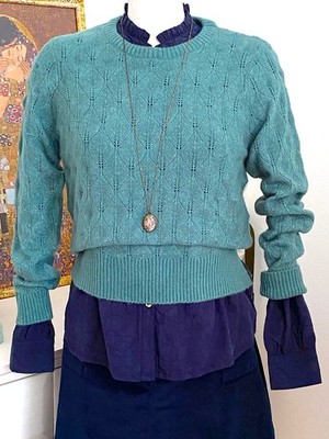 Lily & Me Pullover  Alpaka Ajour Petrol  size: 38/ M Neu
