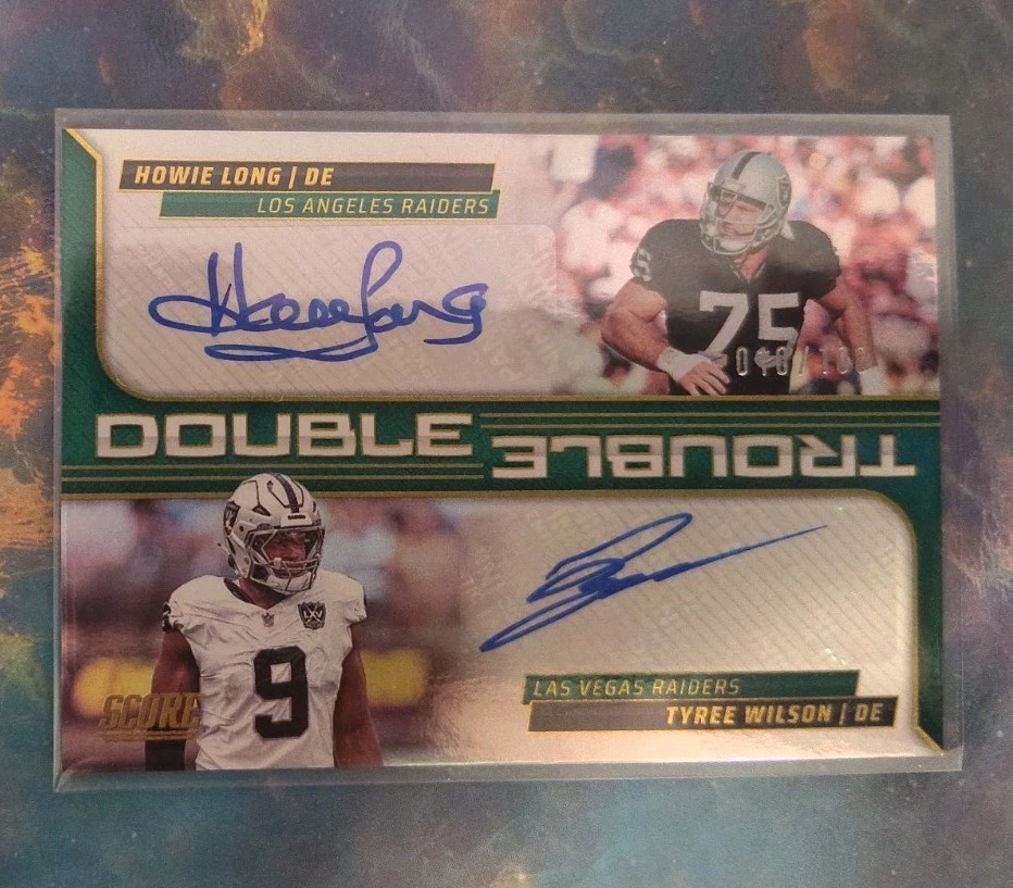 2025 Score Howie Long Tyree Wilson Double Trouble Dual Auto #10/100 Raiders