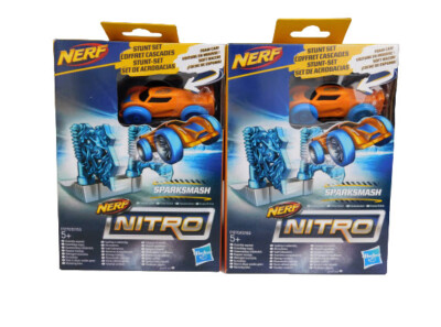 Hasbro Nerf Nitro Sparksmash Soft Racer Stunt Set ab 5 Jahren 2 Packungen NEU