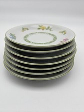 7 - Mikasa Flower Show Bread Dessert Plate Set L9002 White & Multi Color Floral