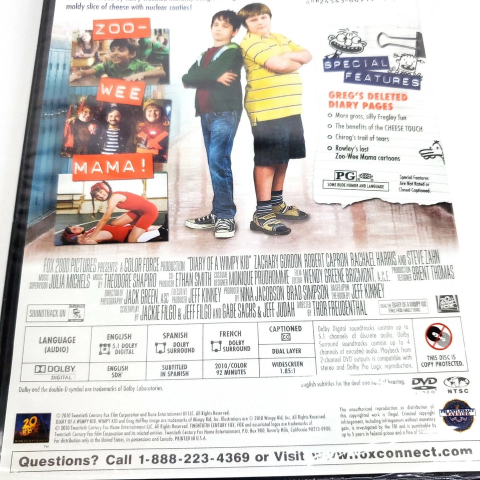 Diary of a Wimpy Kid (DVD, 2010, Widescreen) Brand New Factory Sealed  - Image 3 of 3