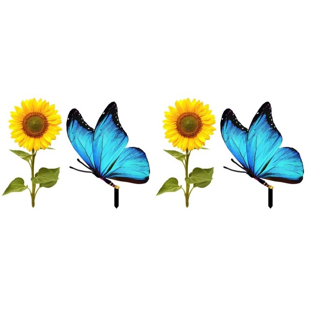 4 PCs Outdoor Butterfly Lawn Stake Acryl -Sonnenblumen -Pfahl lebensechter 4 PCs Outdoor Butterfly Lawn Stake Acryl -Sonnenblumen -Pfahl lebensechter