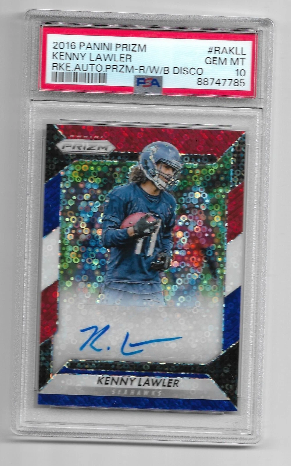 Kenny Lawler Panini Prizm Rookie Autograph Prizm #RAKLL Red/White/Blue Disco