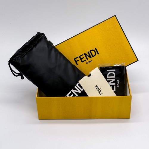 NEW FE40110U 30L WOMEN FENDI SUNGLASSES GOLD YELLOW SQUARE EYEWEAR - 第 3/3 張圖片