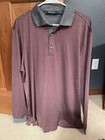 NWT MEN'S BOBBY JONES LONG SLEEVE POLO, SIZE: LARGE, COLOR: BURGUNDY & GREY — photo 1