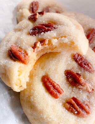Soft, Buttery Sugar Pecan Cookies -Made from Scratch w/ Real Butter -Dessert