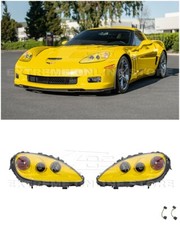 For 05-13 Corvette C6 Oe Style Painted Velocity Yellow Housing Hid Headlights