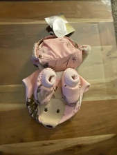 Vintage New Baby Deer 3 To 6 Month Pink  Realtree Design Bib, Booties, Hat