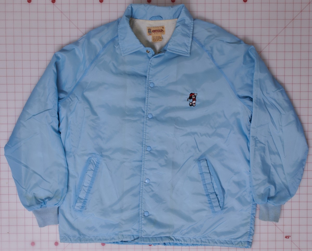 Vintage Embroidered Mickey Mouse w/Golf Club XL Light Blue Nylon