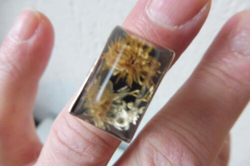 Silberring , 925 Silber mit eingegossenen Pflanzen , ausgefallener , alter Ring - Bild 7 von 7