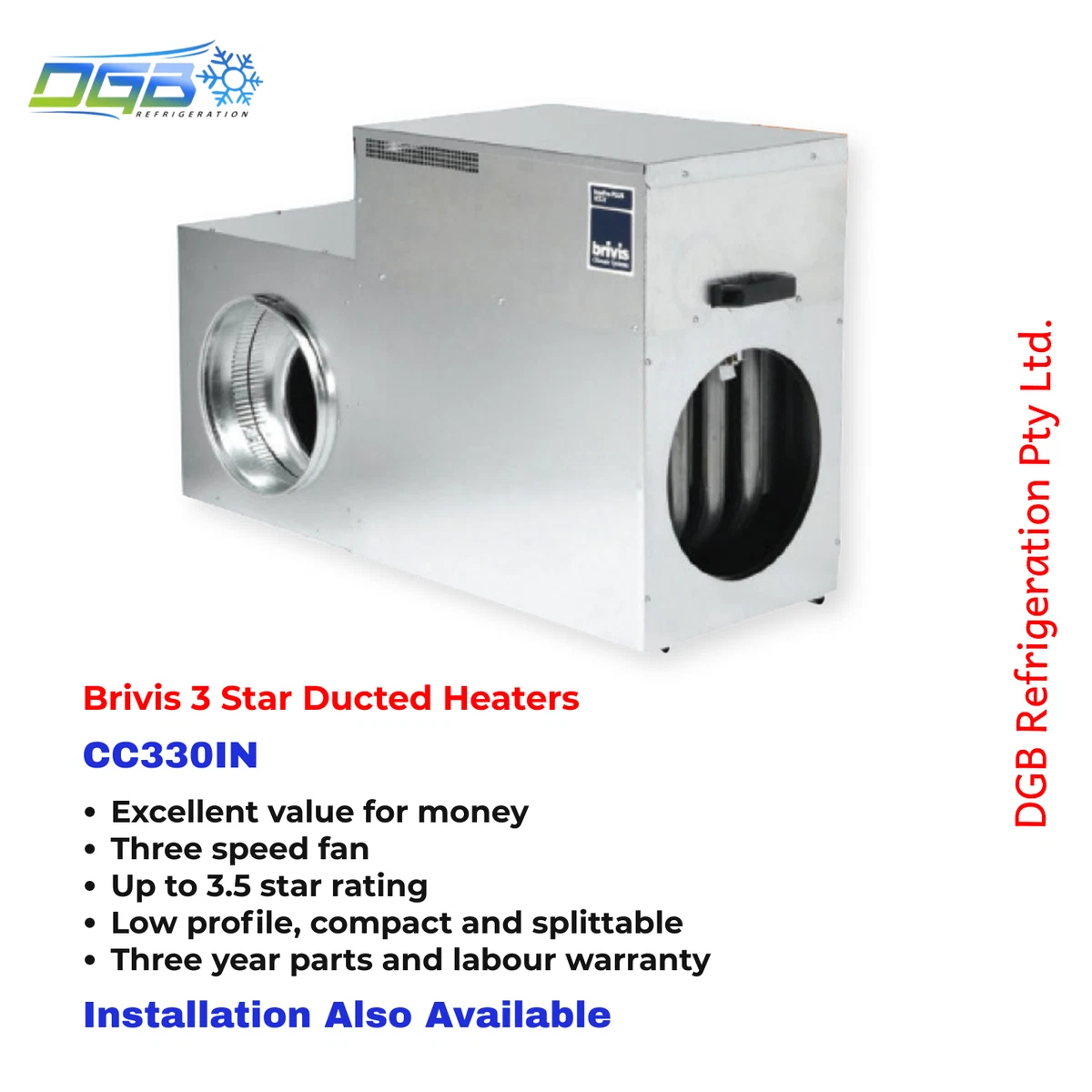 Brivis CC330IN - 30kW 3.8 Star Internal/External - Ducted Gas Heater | eBay