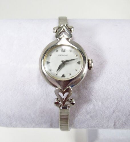 Vintage 1950s Hamilton 17J 757 10K Gold Filled Womens Windup Wrist Watch Runs