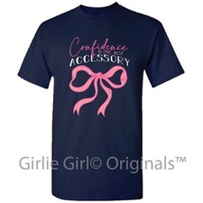 Girlie Girl Originals "Confidence Bow" 2682 Navy Short Sleeve T-Shirt