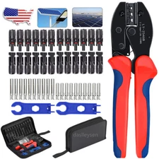 24/12PCS Wire Solar Connectors Crimper Pliers Set Solar Panel Cable Terminals