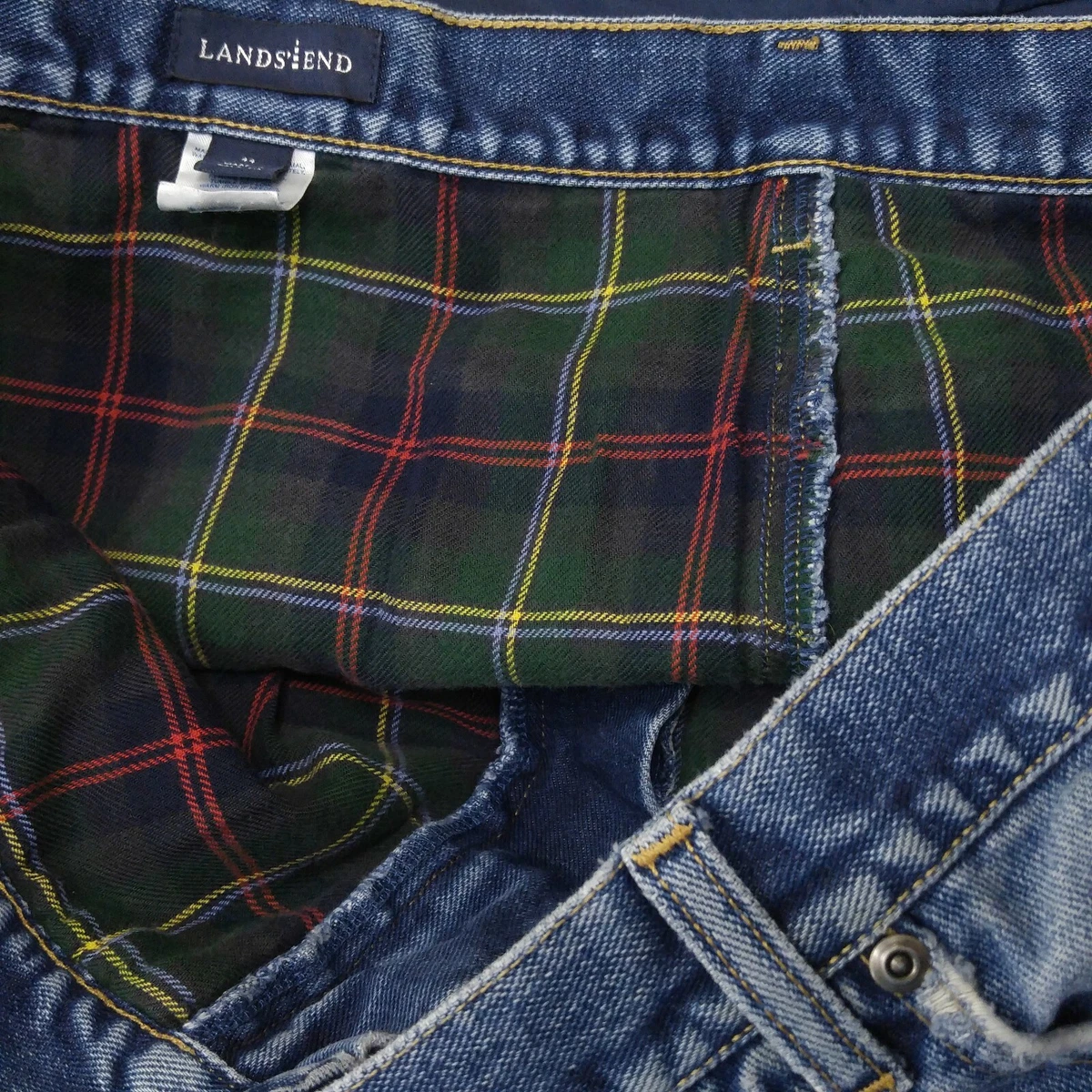 Lands end flannel lined jeans discount
