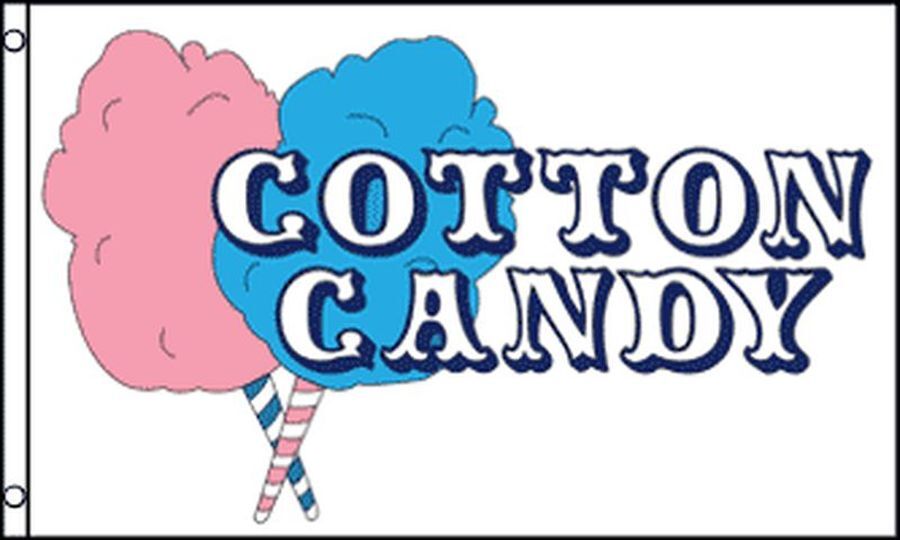BANDIERA ZUCCHERO FILATO 150x90cm - BANDIERA COTTON CANDY 90 x 150 cm - Nuova