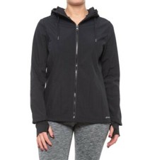 Eddie Bauer Hoodie Womens sz S Black Full Zip Jacket Wind Resistant MSRP 79 NEW