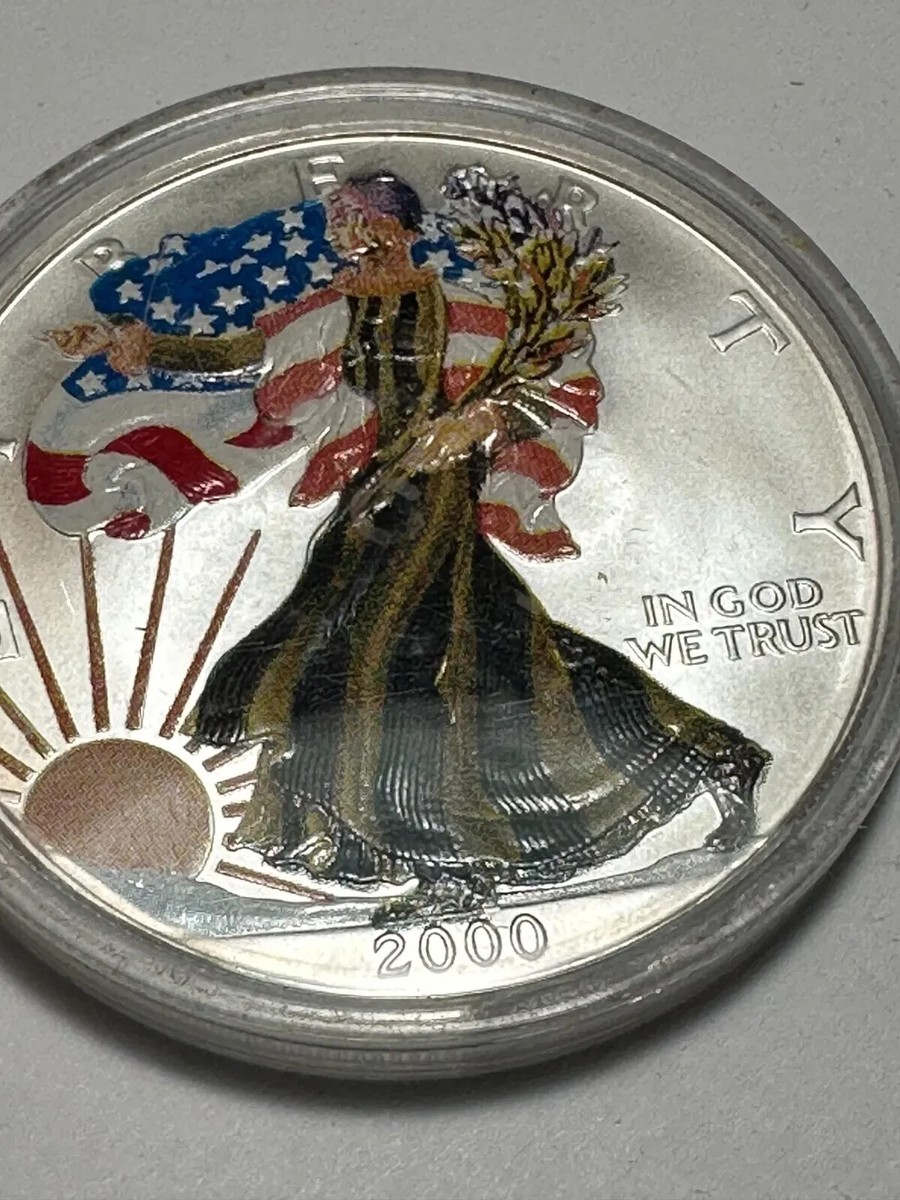 RARE 2000 1 oz SILVER AMERICAN EAGLE WALKING LIBERTY DOLLAR COIN