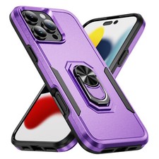 For iPhone 17 Pro Max 17e 16 15 14 13 12 Shockproof Rugged Ring Stand Case Cover