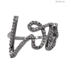 925 Sterling Silver Love Ring Diamond Pave Fine Jewelry Gift her