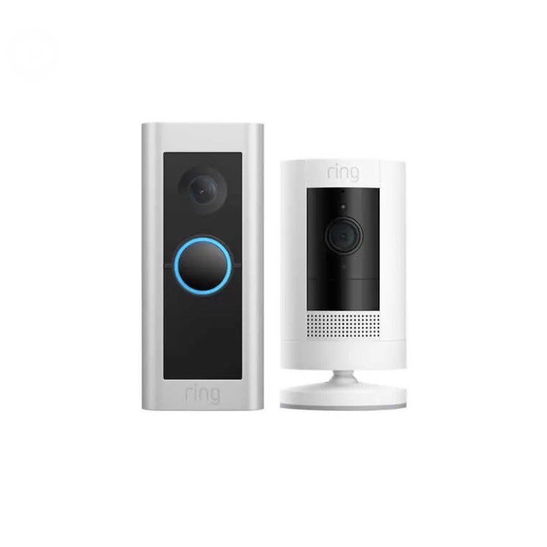 Ring Doorbell Pro 2 with Stick Up Cam Battery Night Vision and 2 Way Audio-image