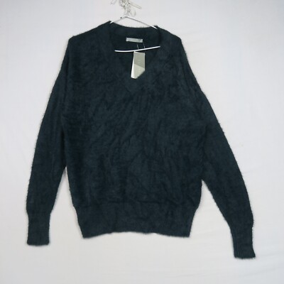 Katies Womens Sweater Jumper Small 10(AU) Forest Green V-Neck Hairy Knit RRP$79